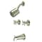 Kingston Brass KBX8148BX Two-Handle Tub and Shower Faucet, Brushed Nickel KBX8148BX - alternate 1
